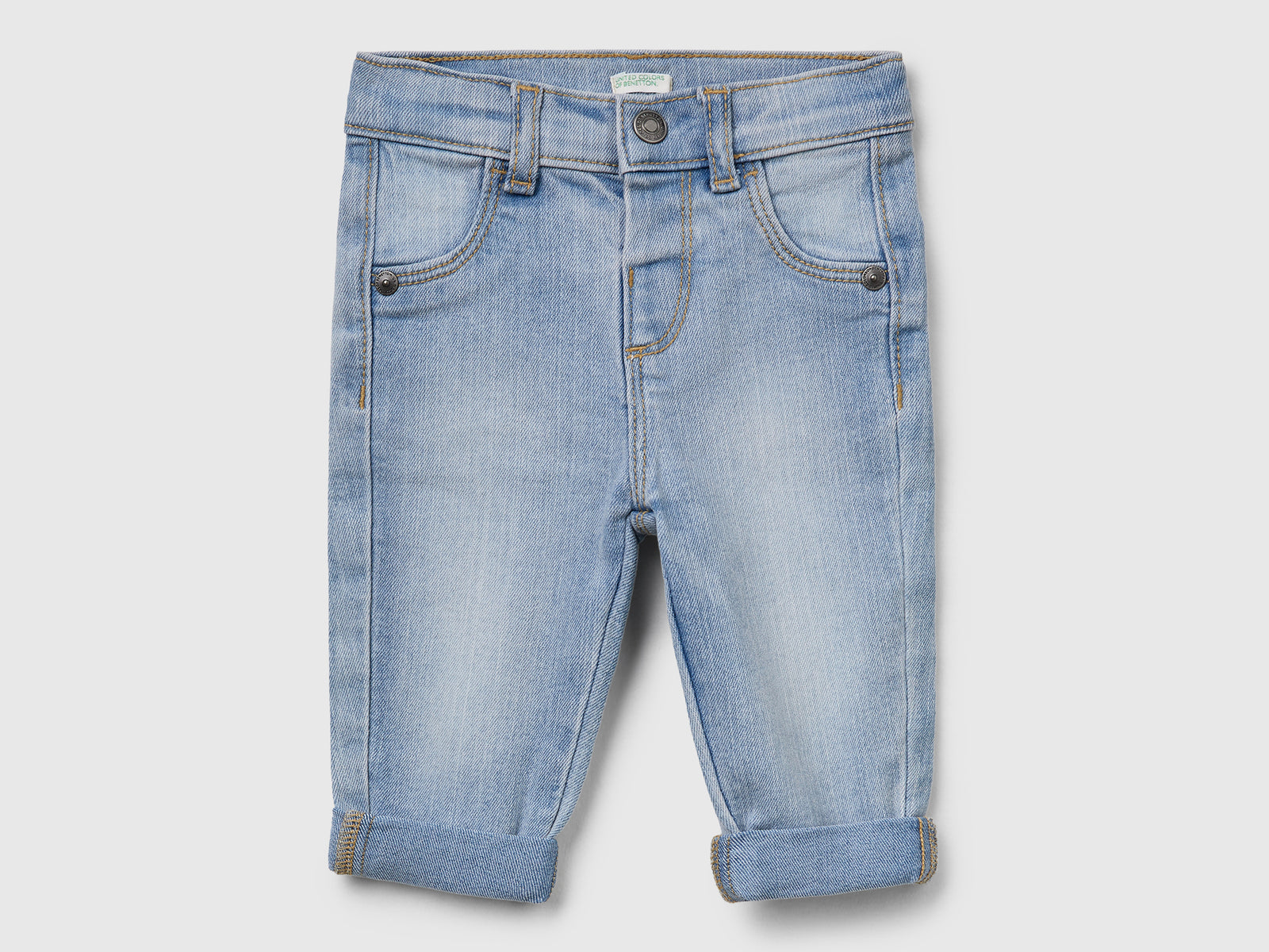 Jeans stretch da neonato azzurro | Benetton Outlet