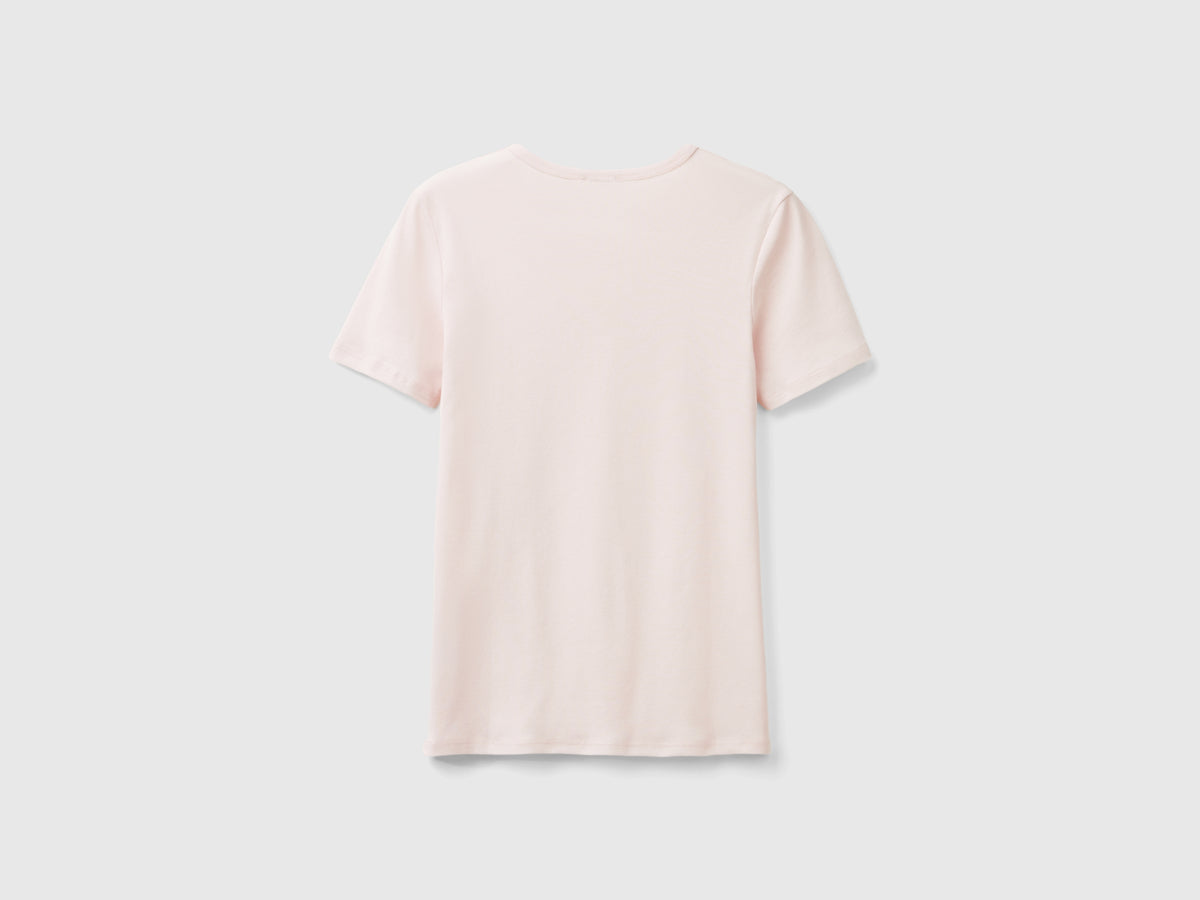 T-shirt 100% cotone con stampa logo glitter