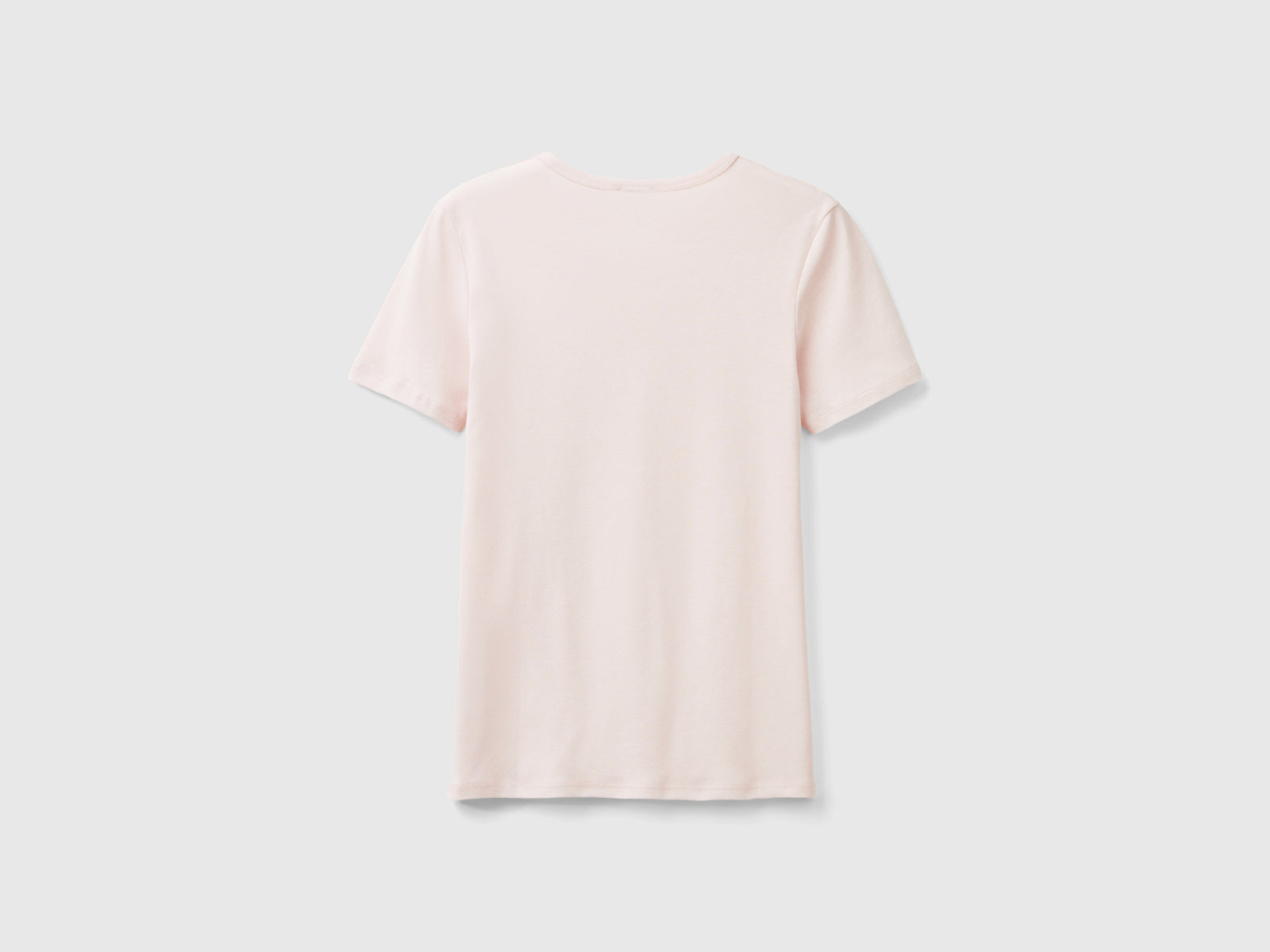 T-shirt 100% cotone con stampa logo glitter da donna rosa pastello 2 | Benetton Outlet