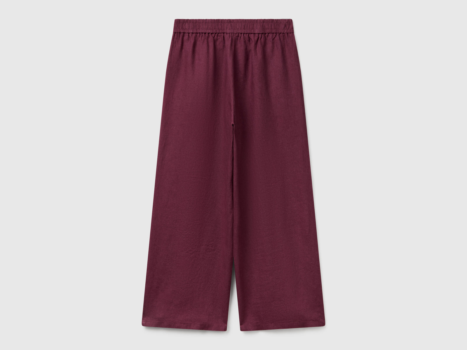Pantaloni ampi in puro lino da donna prugna 2 | Benetton Outlet