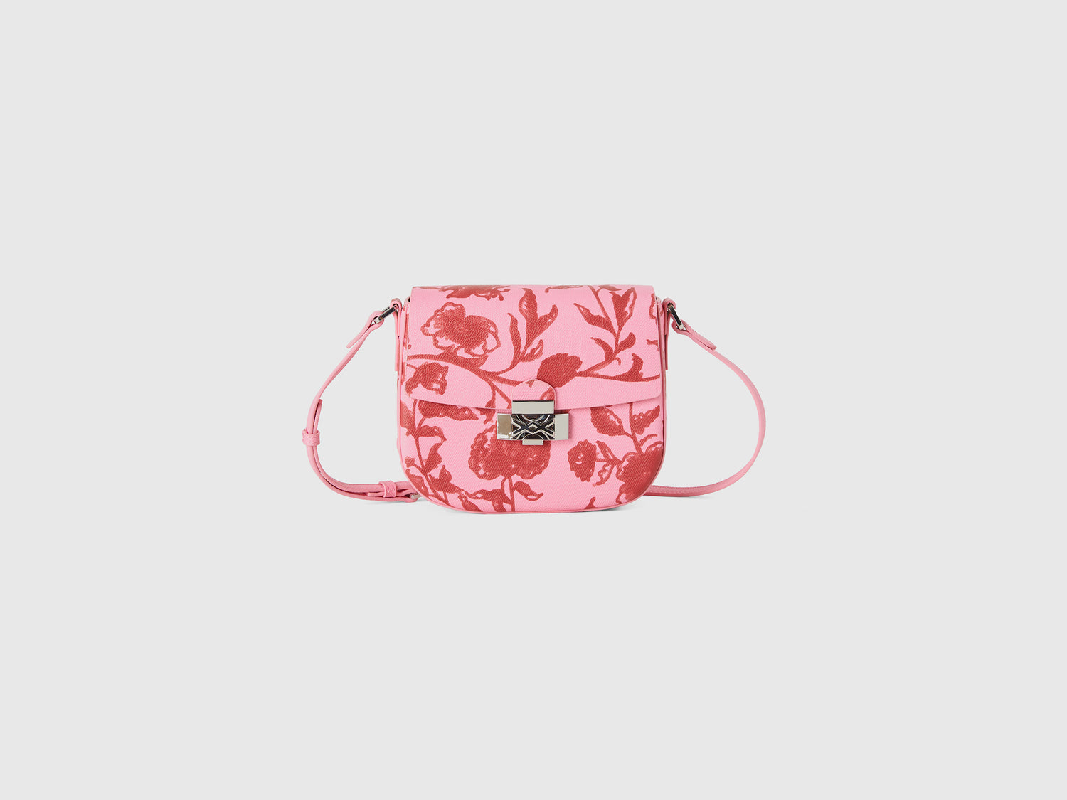 Borsa con stampa fiori da donna rosa pastello | Benetton Outlet
