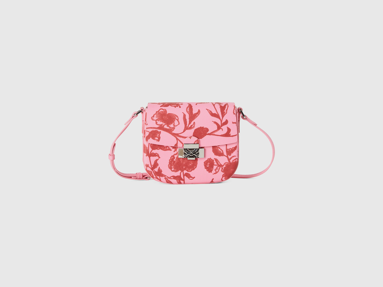 Borsa con stampa fiori da donna rosa pastello | Benetton Outlet