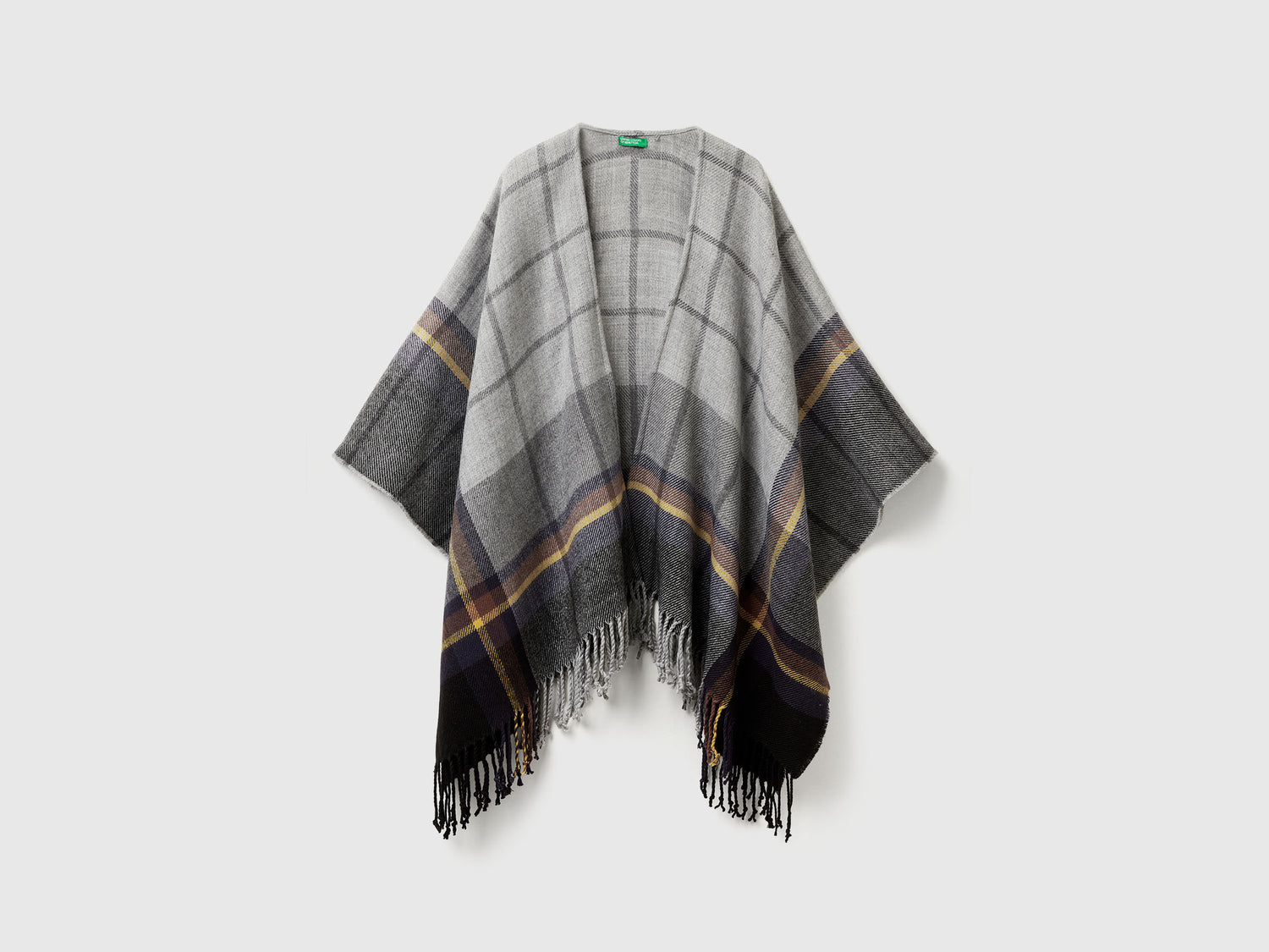 Mantella a quadri jacquard da donna grigio | Benetton Outlet