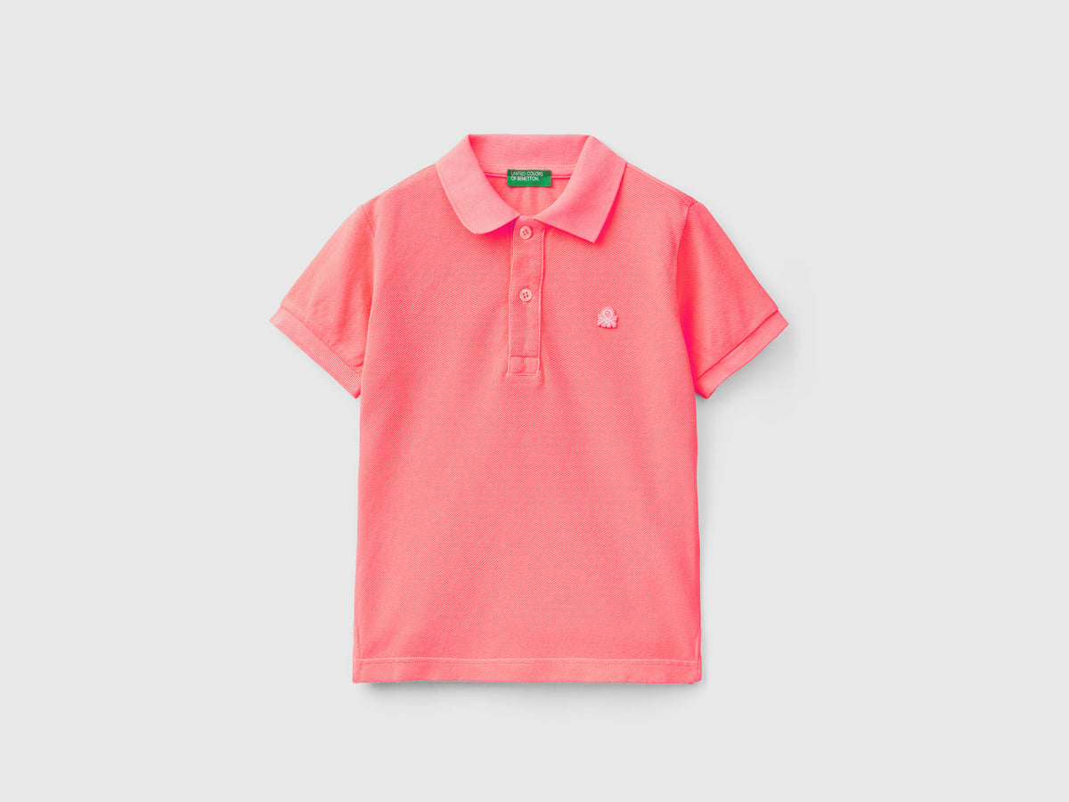 Polo fluo in cotone biologico