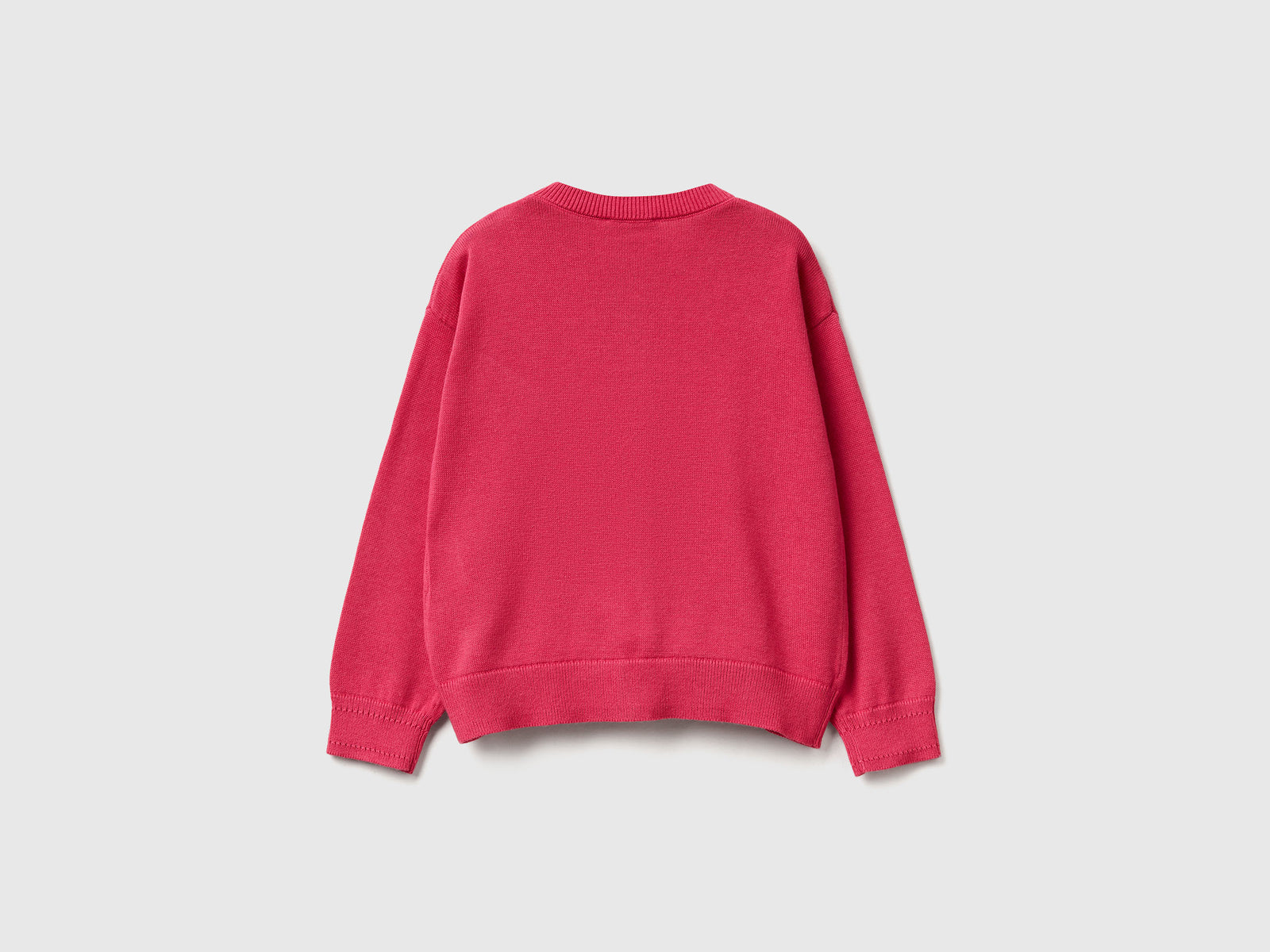 Cardigan girocollo in puro cotone da bimba fucsia 2 | Benetton Outlet