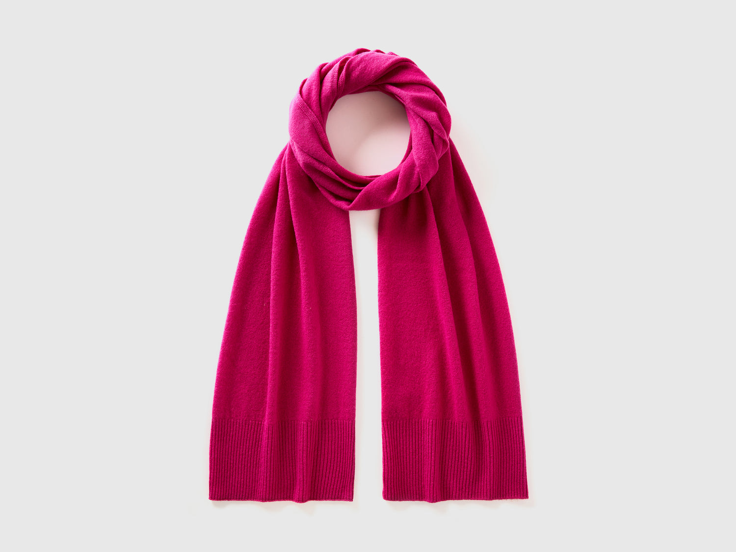 Sciarpa in pura lana Merino da donna ciclamino | Benetton Outlet