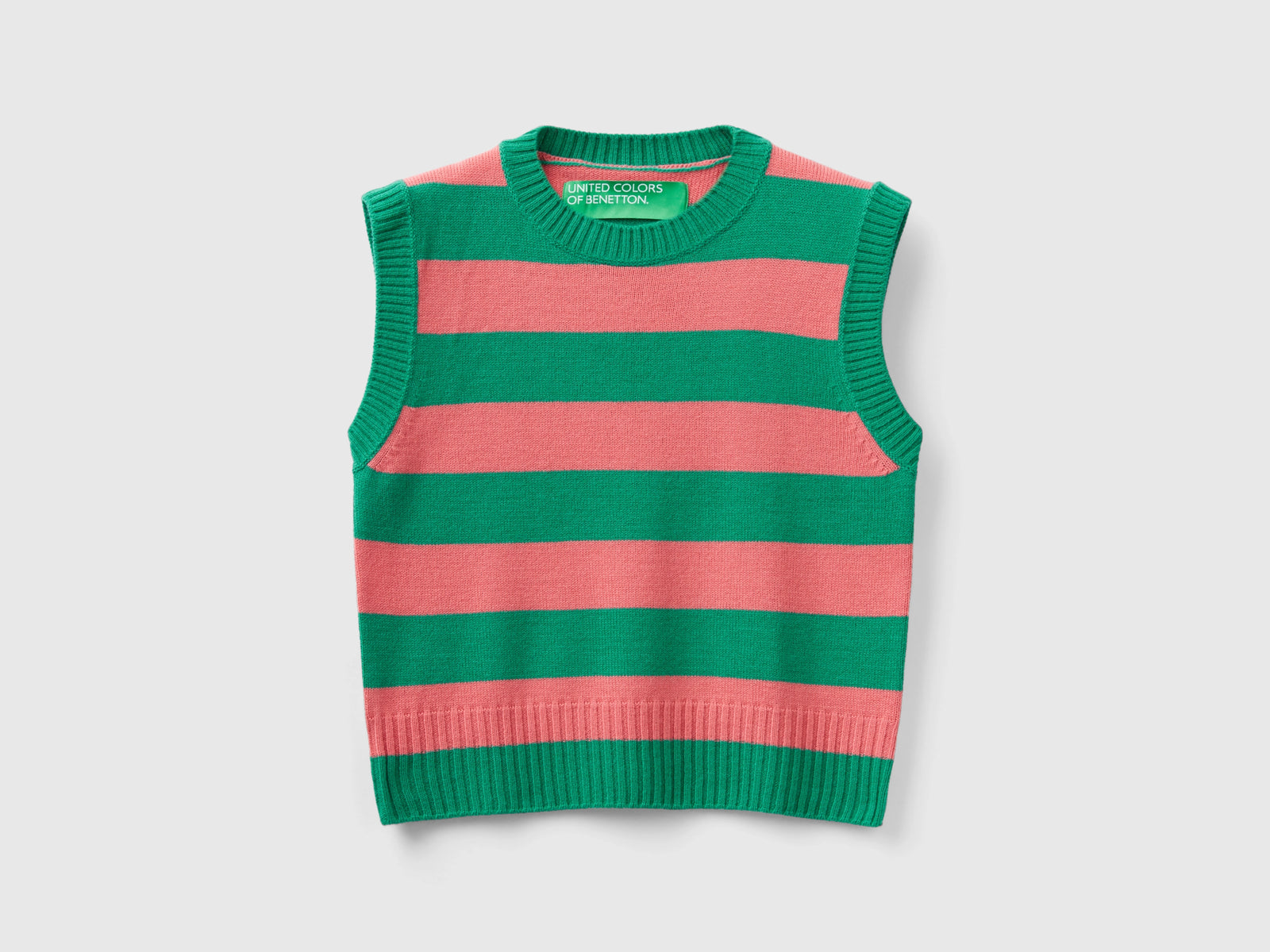 Gilet a righe bicolor da donna rosa | Benetton Outlet