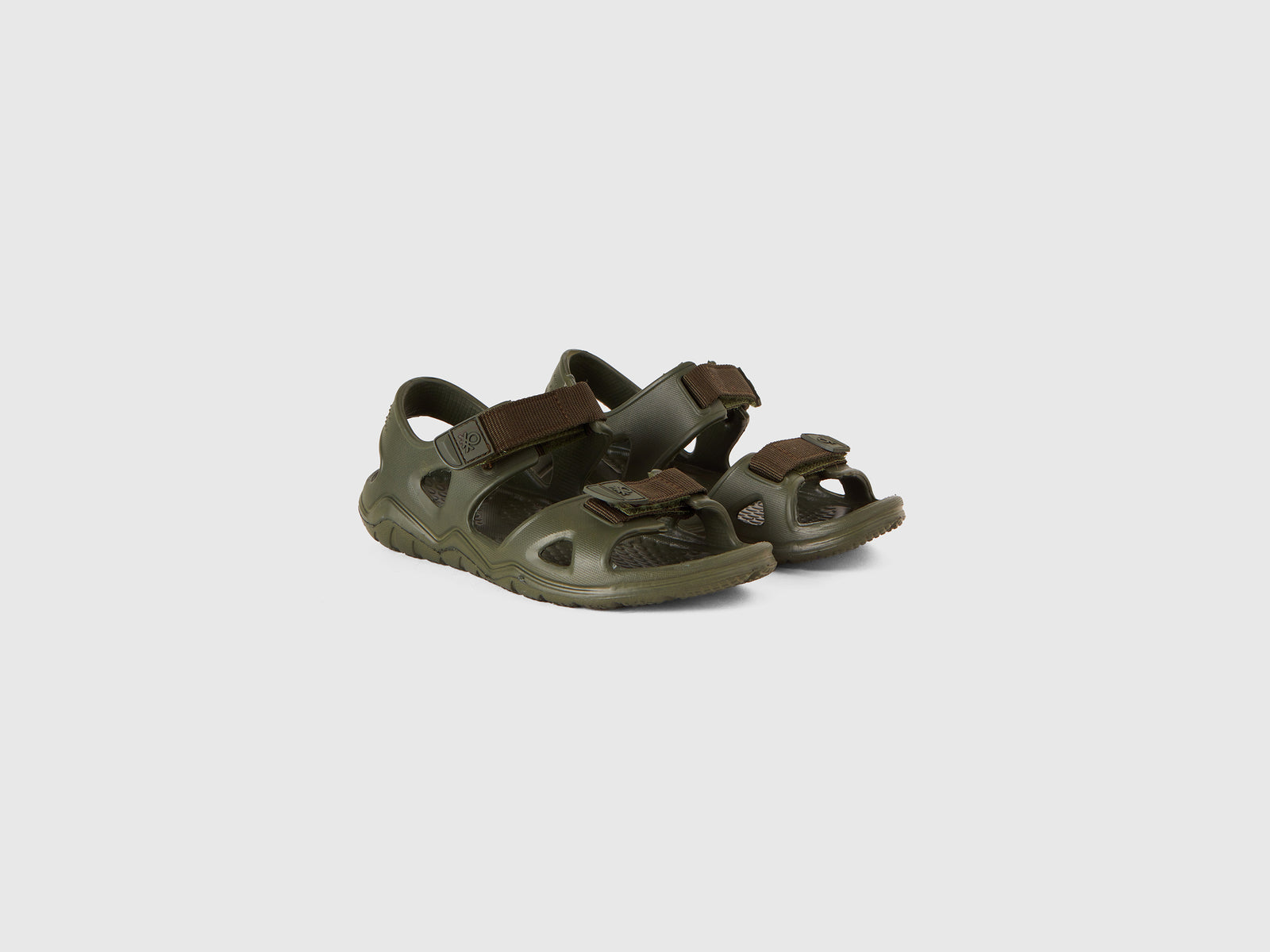 Sandali in gomma leggera da bambino verde oliva 3 | Benetton Outlet