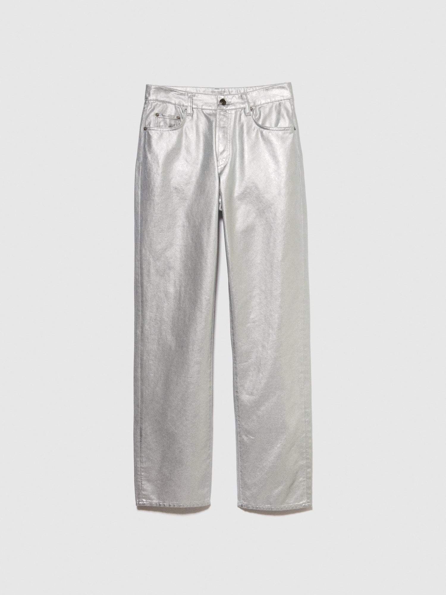 Jeans boyfriend metallizzato da donna argento | Sisley Outlet