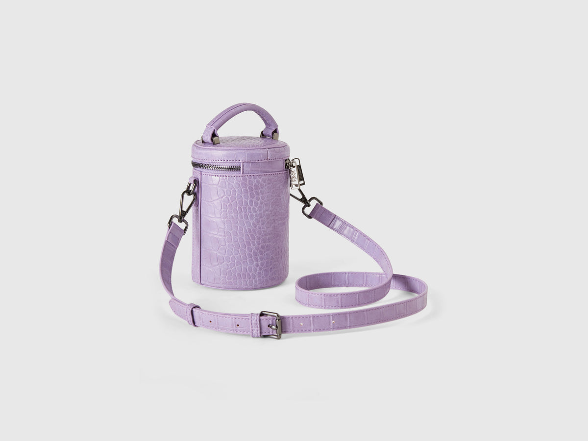 Mini borsa a cilindro stampa cocco