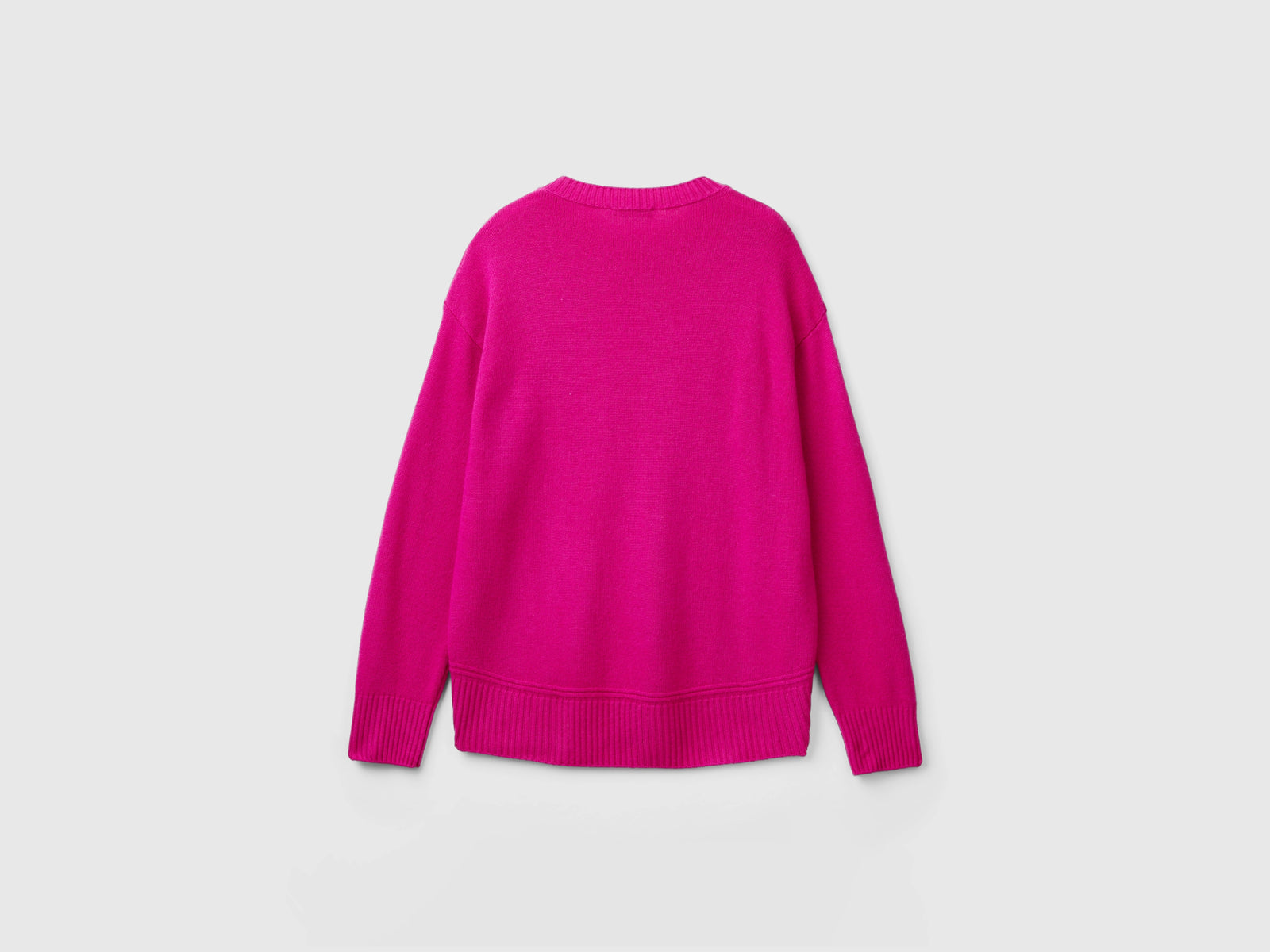 Maglia boxy fit in misto lana da donna ciclamino 2 | Benetton Outlet