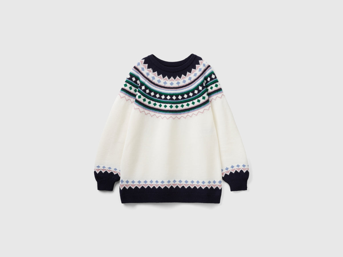 Maglione jacquard con lurex