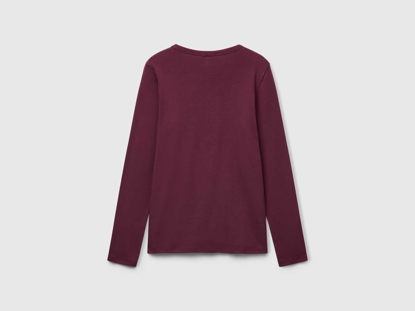 T-shirt a manica lunga 100% cotone da donna prugna 2 | Benetton Outlet