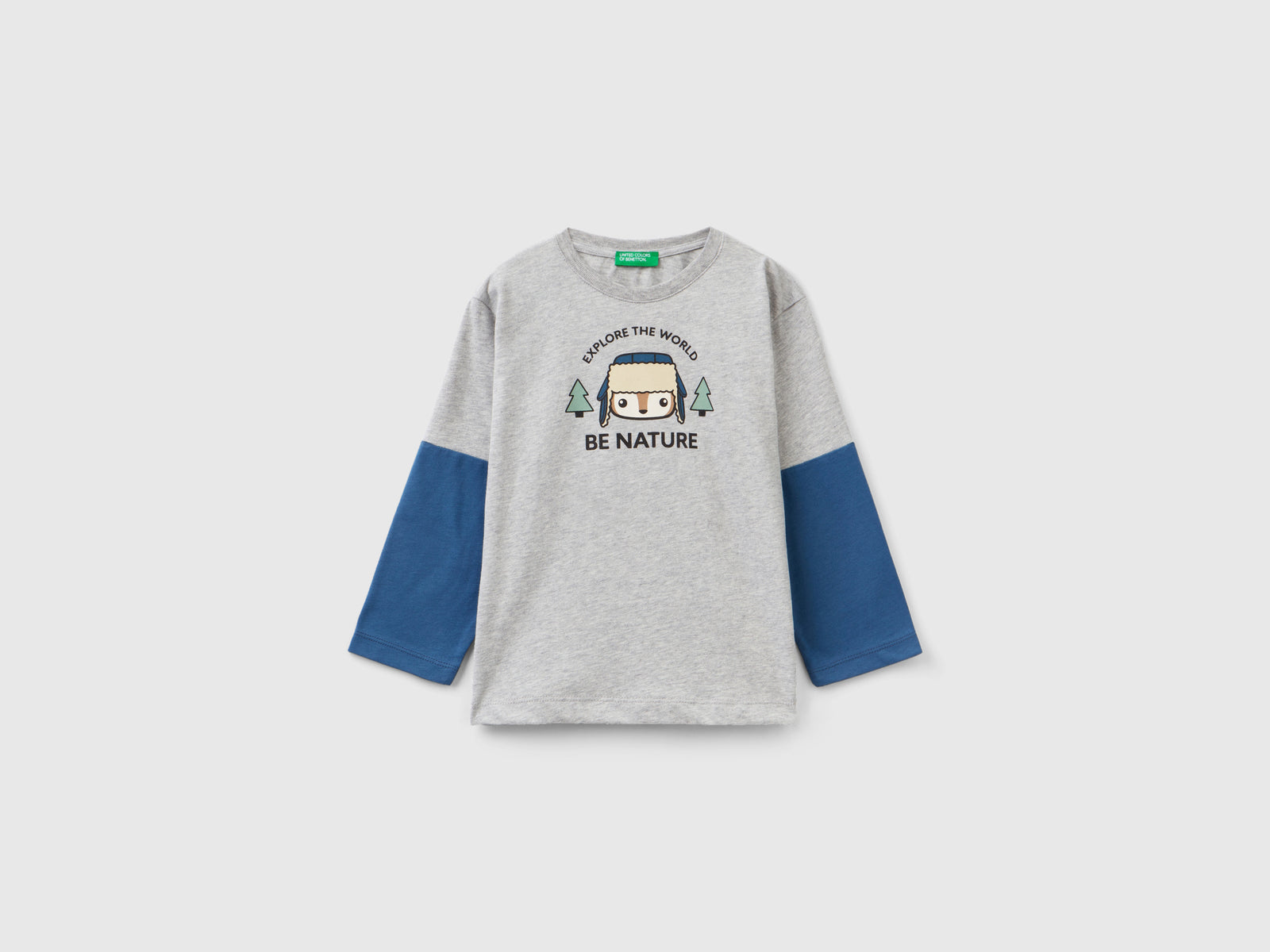 Calda t-shirt con stampa da bimbo grigio chiaro | Benetton Outlet