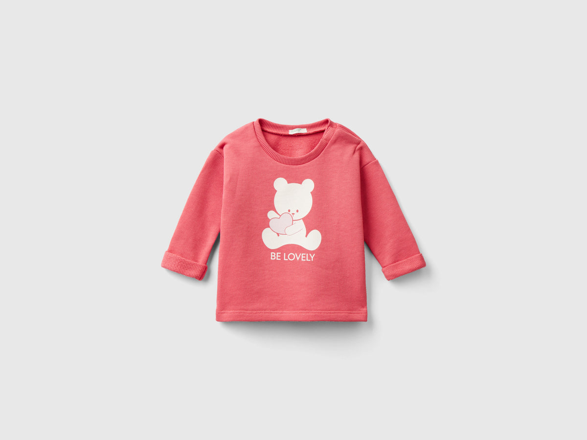 Felpa in cotone bio con stampa