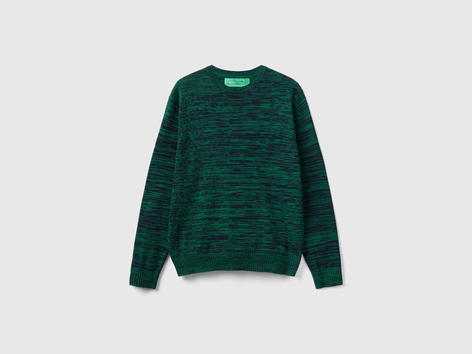 Maglia con motivo a righe da uomo verde | Benetton Outlet