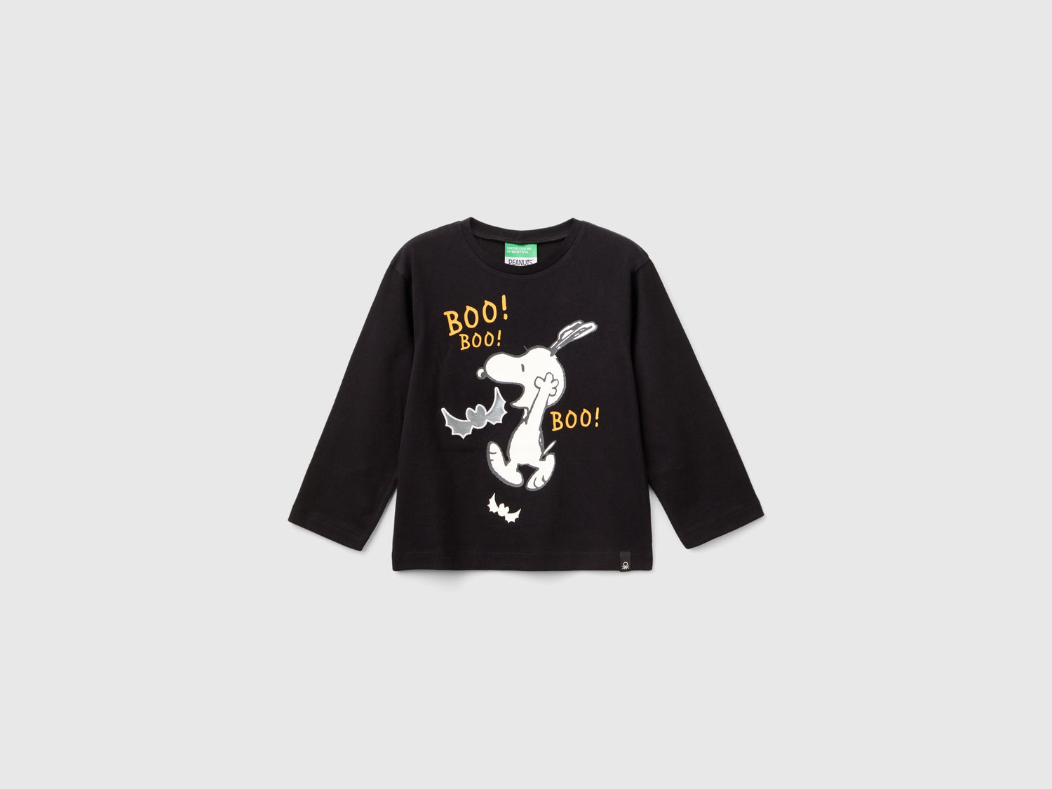 T-shirt ©Peanuts con stampa e ricamo da bimbo nero | Benetton Outlet