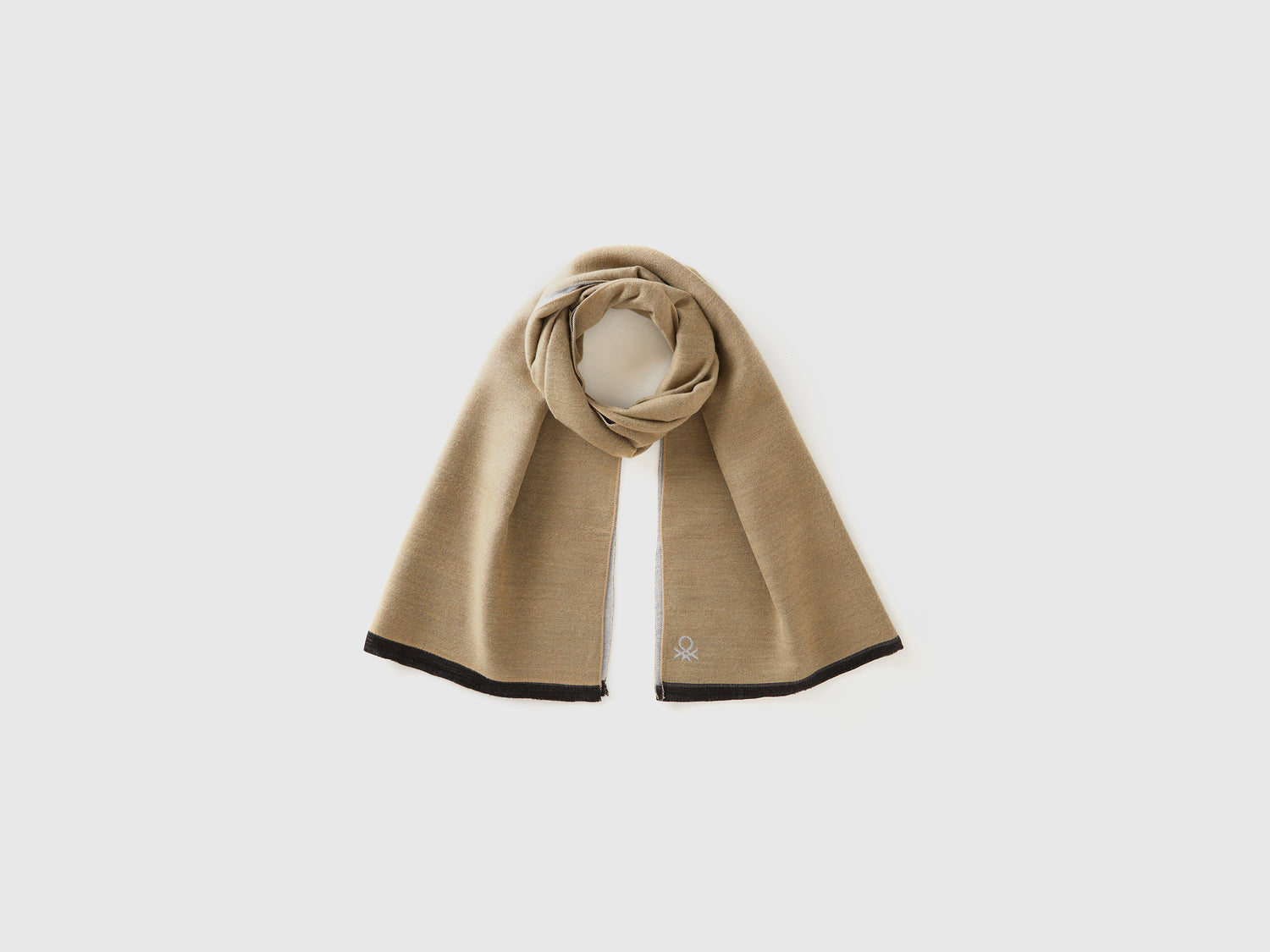 Sciarpa bicolor con frange da donna beige | Benetton Outlet