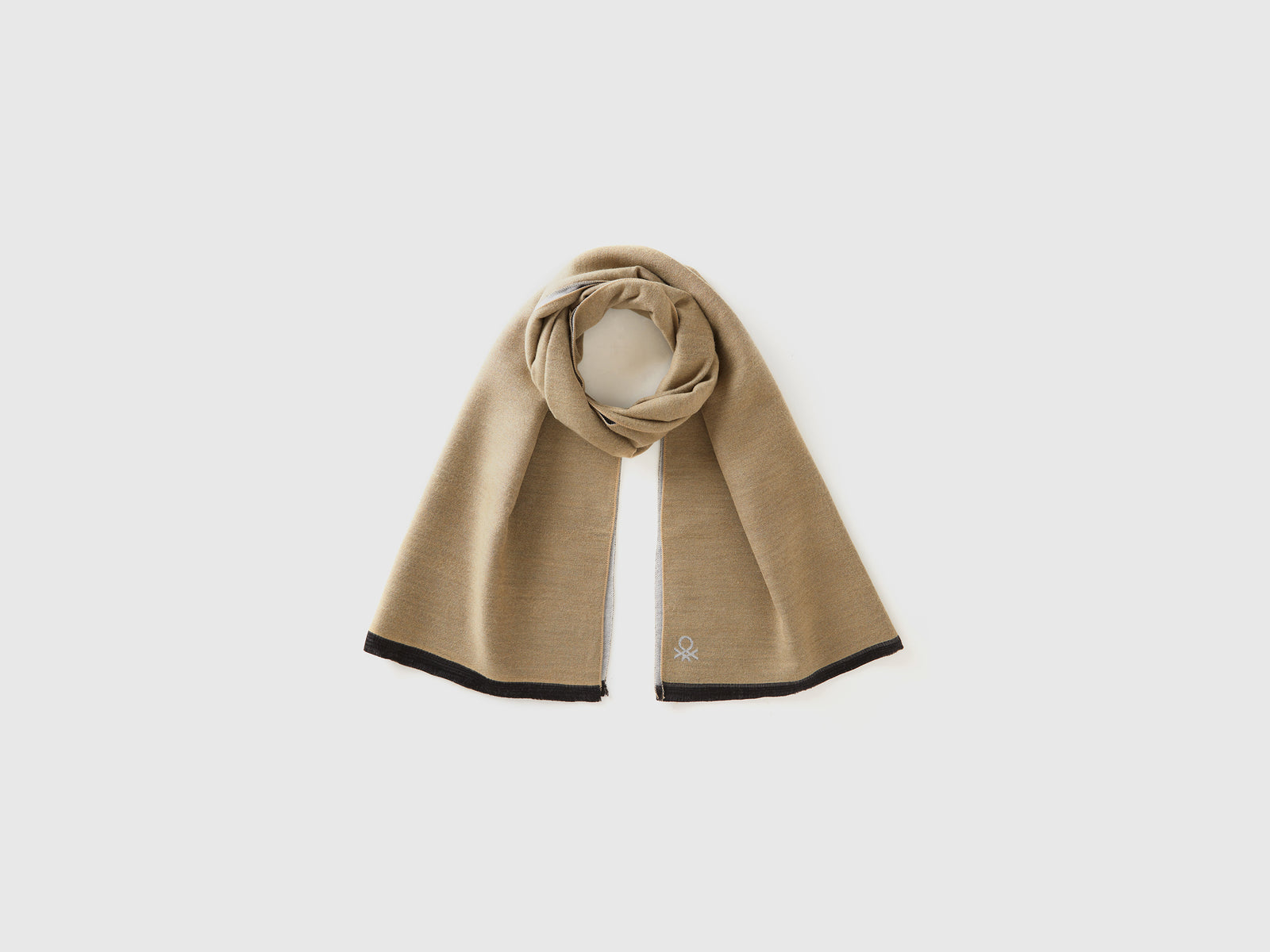 Sciarpa bicolor con frange da donna beige | Benetton Outlet