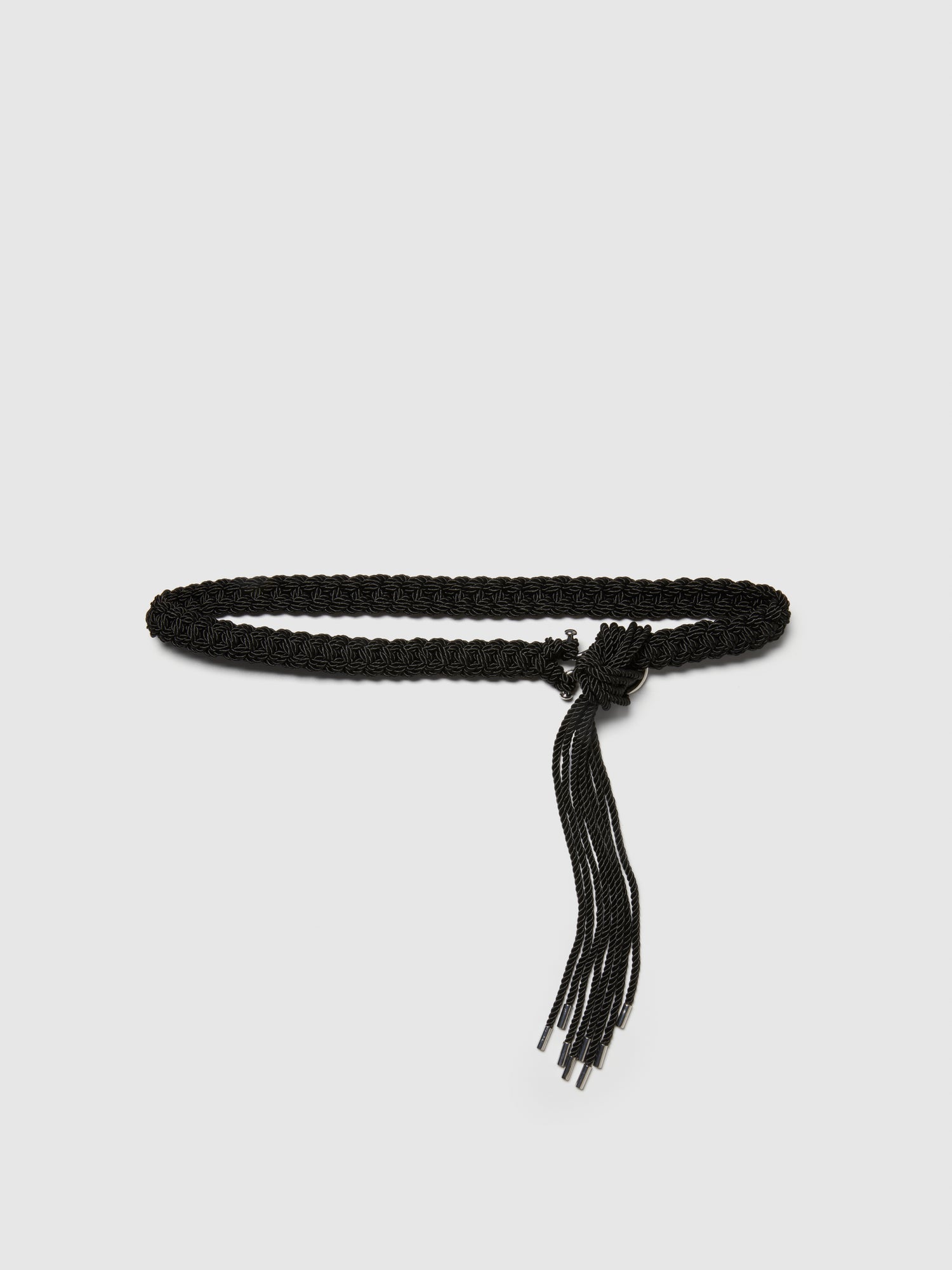 Cintura intrecciata con frange da donna nero | Sisley Outlet
