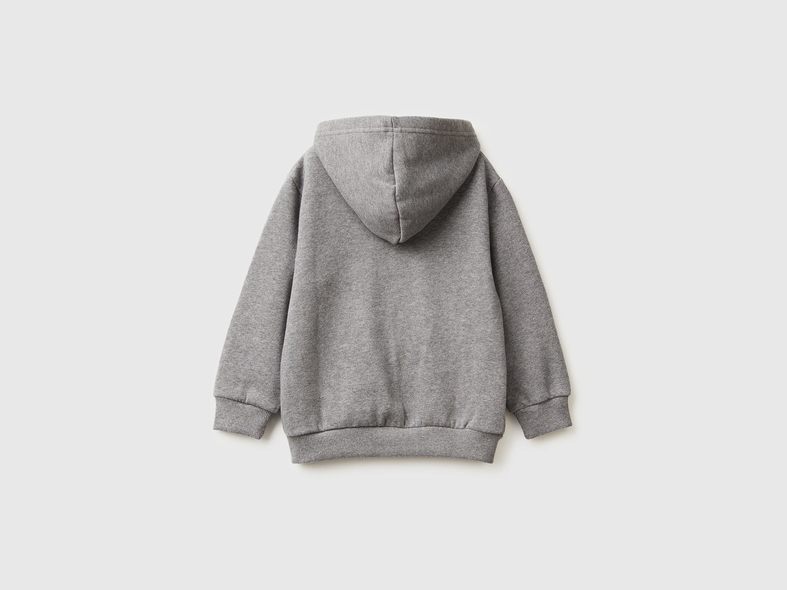 Felpa con cappuccio e zip da bimbo grigio scuro 2 | Benetton Outlet