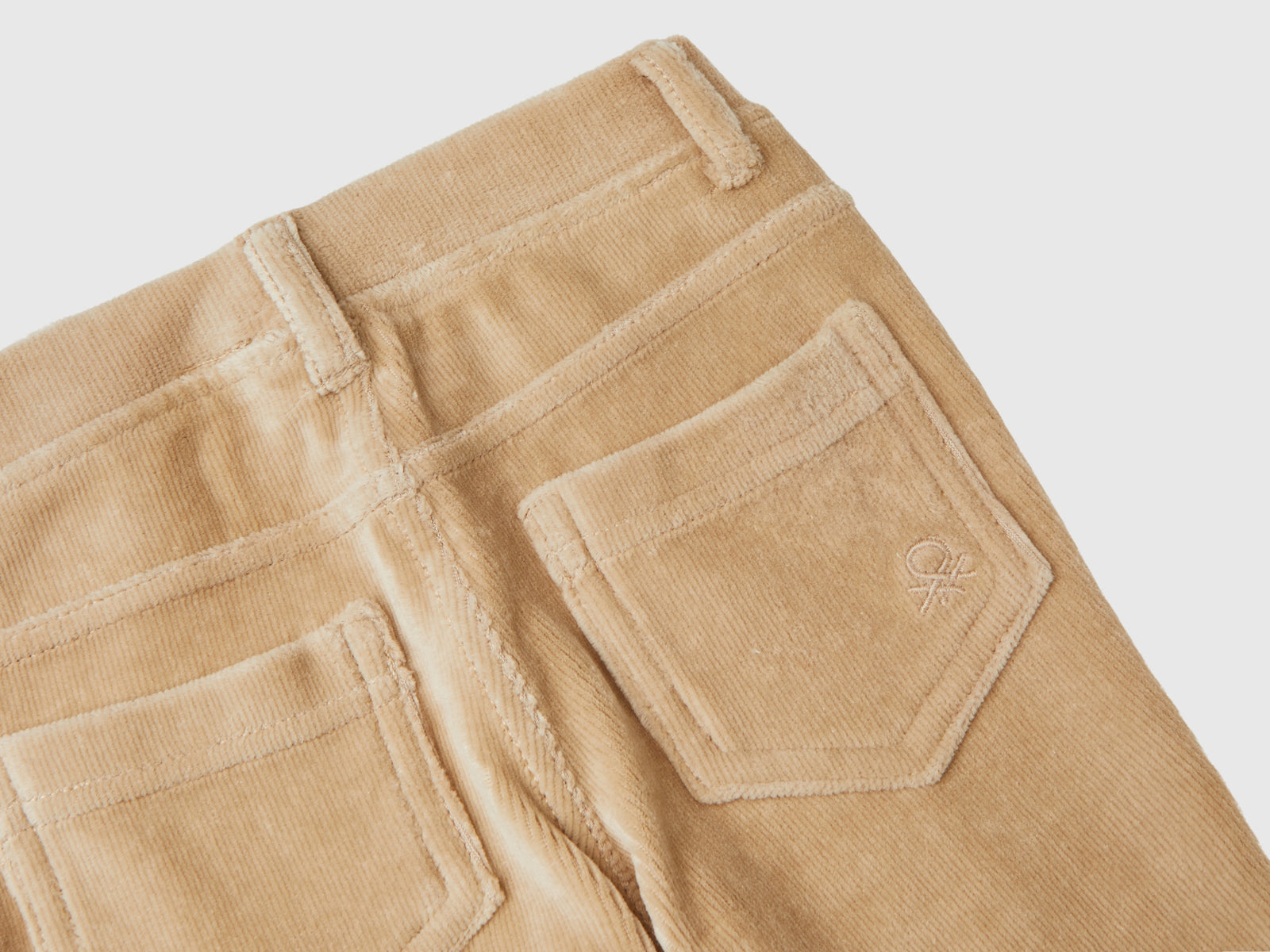 Ribbed chenille trousers da bimba beige 3 | Benetton Outlet