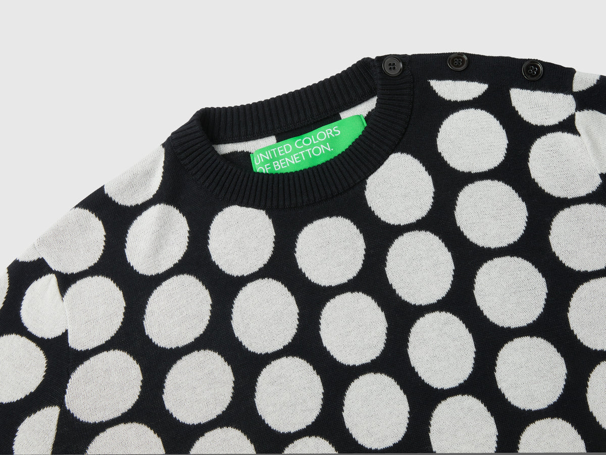 Maglia a pois in cotone tricot