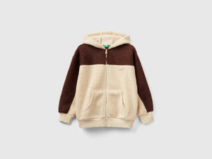 Felpa effetto orsetto con zip