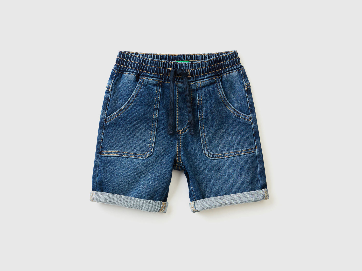 Shorts in denim elasticizzato da bimbo blu | Benetton Outlet