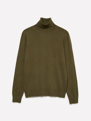 Maglia verde oliva con collo alto
