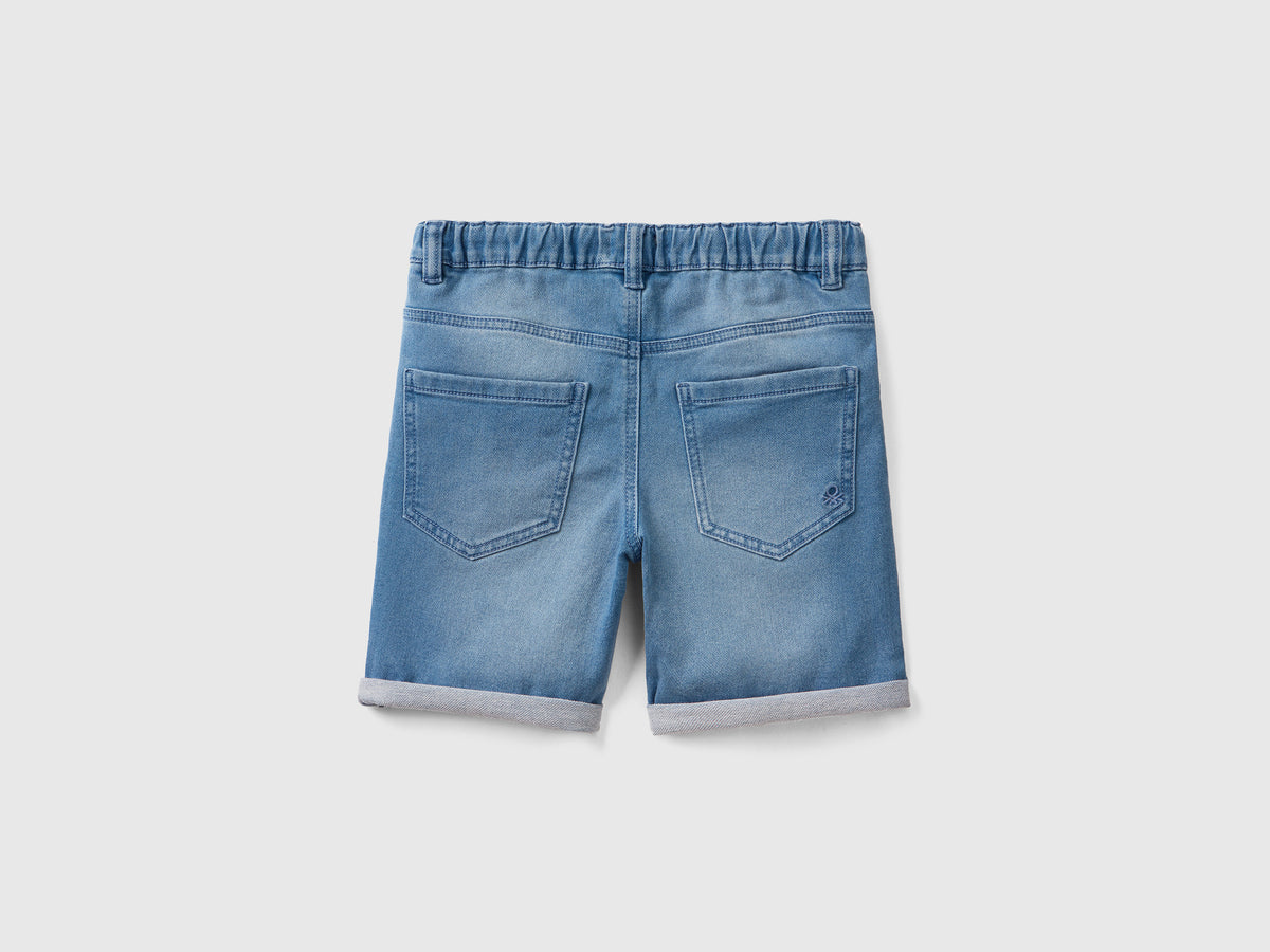 Bermuda in denim elasticizzato