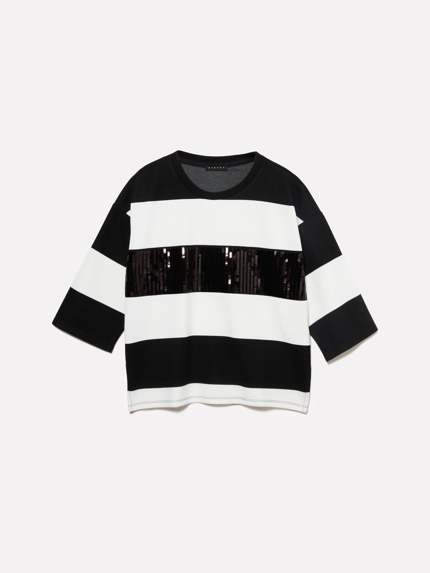 Striped sequin t-shirt da donna multi-color | Sisley Outlet