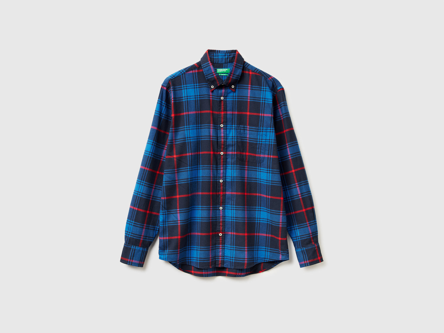 Camicia button down in flanella da uomo avio | Benetton Outlet