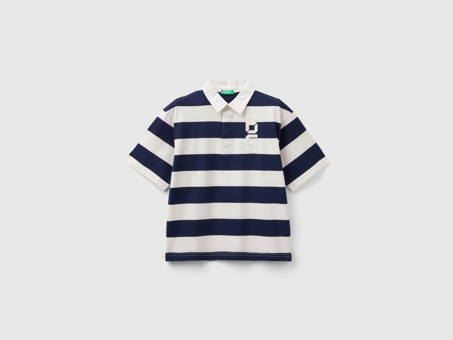 Polo rugby con applicazione da bambino blu scuro | Benetton Outlet