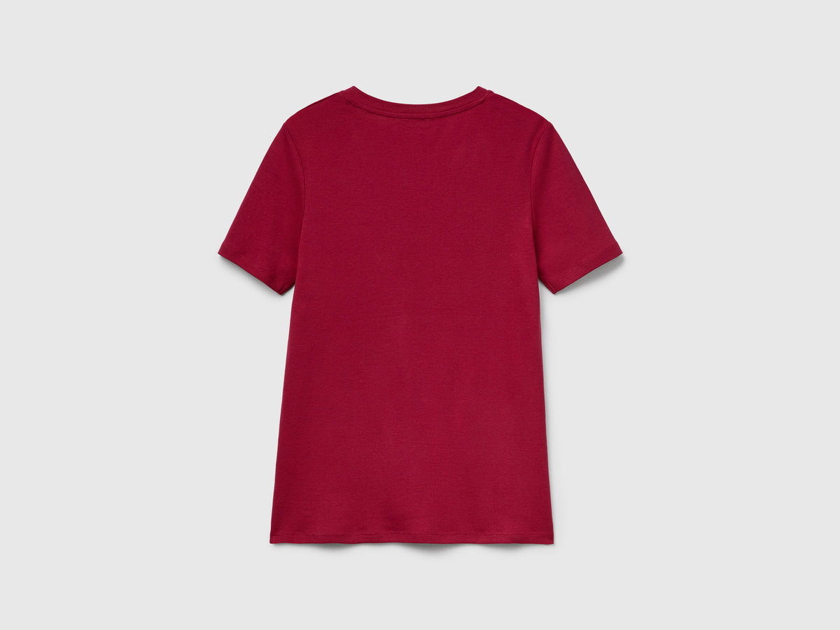 T-shirt in puro cotone con scollo a V