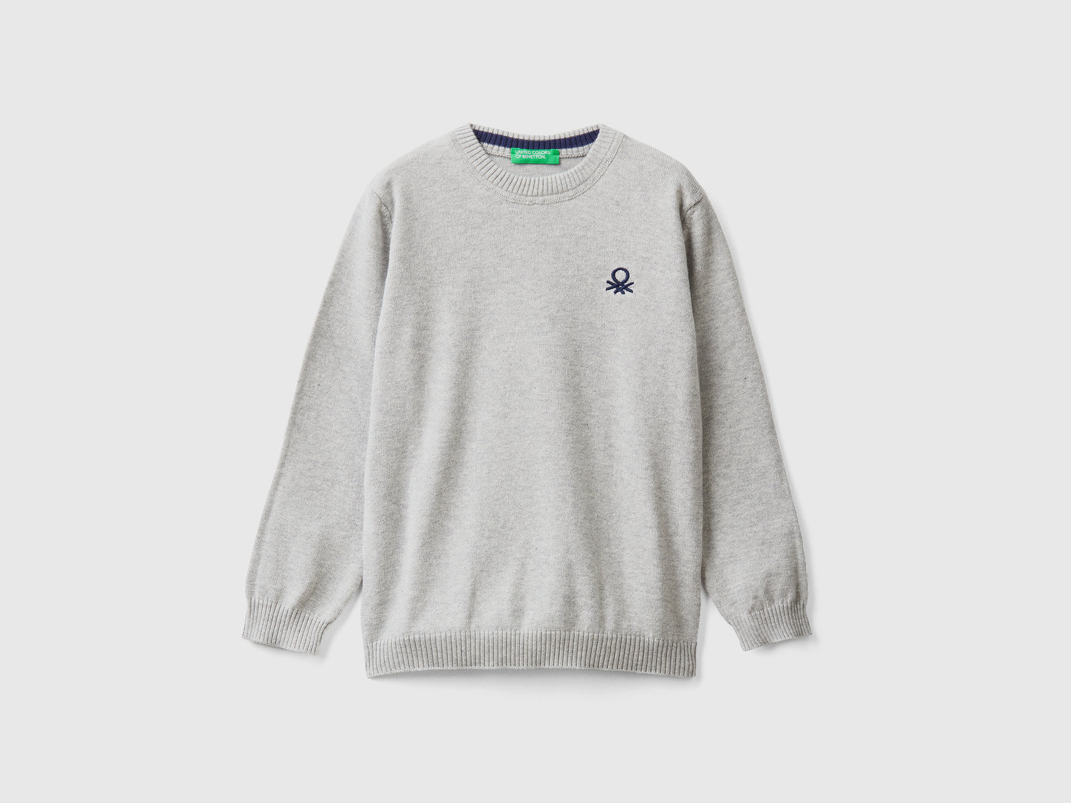 Maglia regular fit 100% cotone da bimbo grigio chiaro | Benetton Outlet