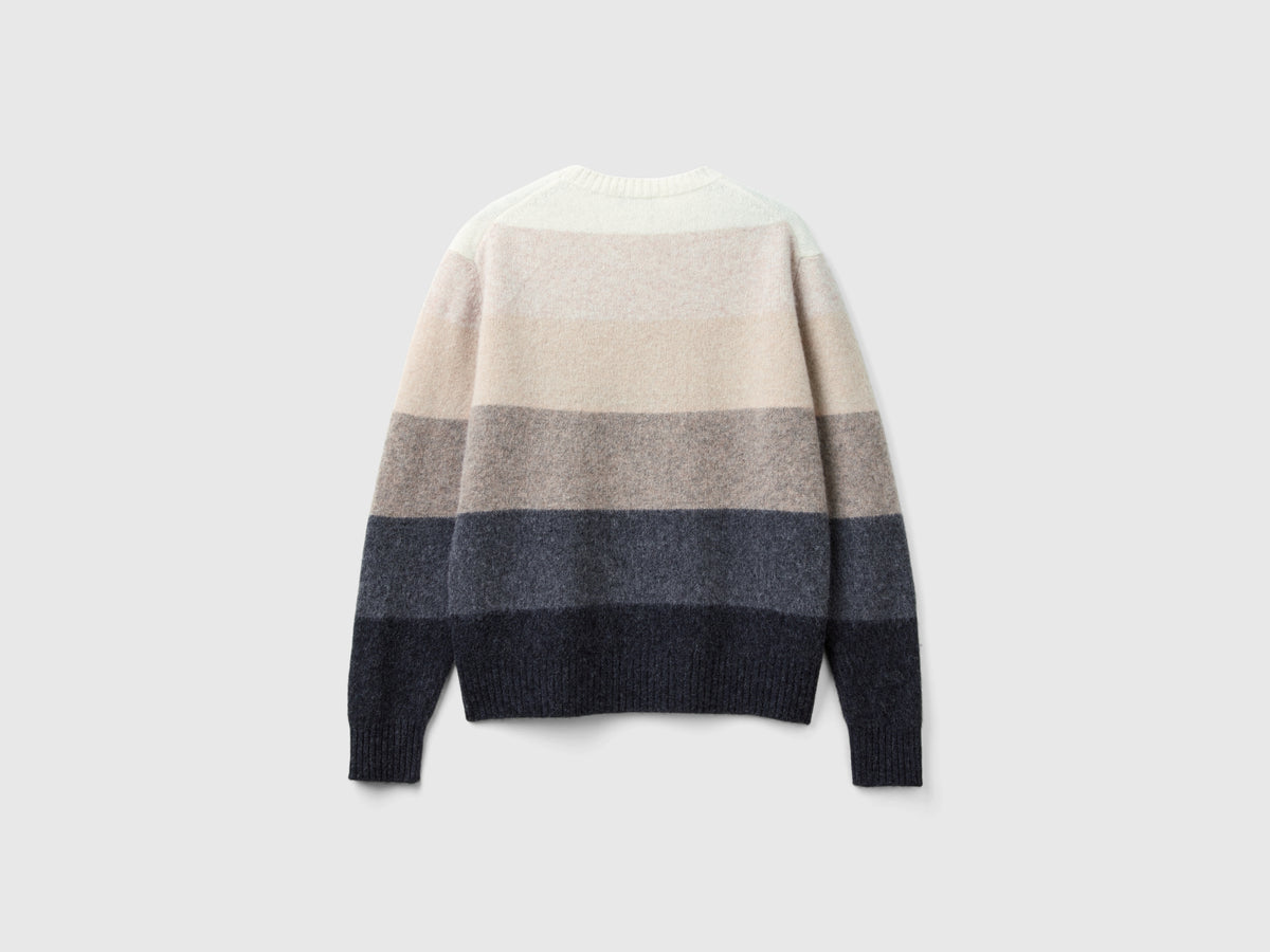 Maglia a righe in pura lana Shetland