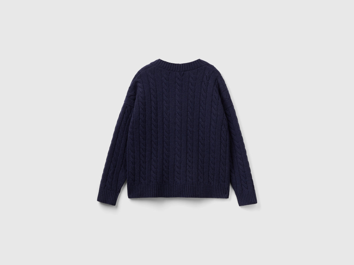 Cardigan over fit con trecce