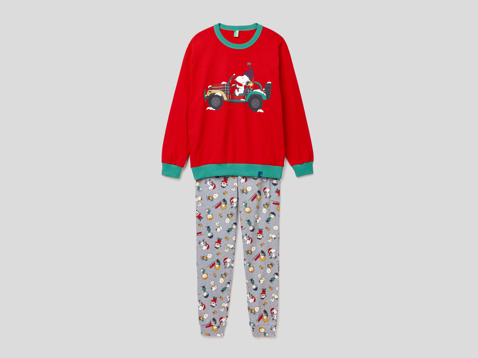 Pigiama Snoopy in caldo cotone da uomo rosso | Benetton Outlet