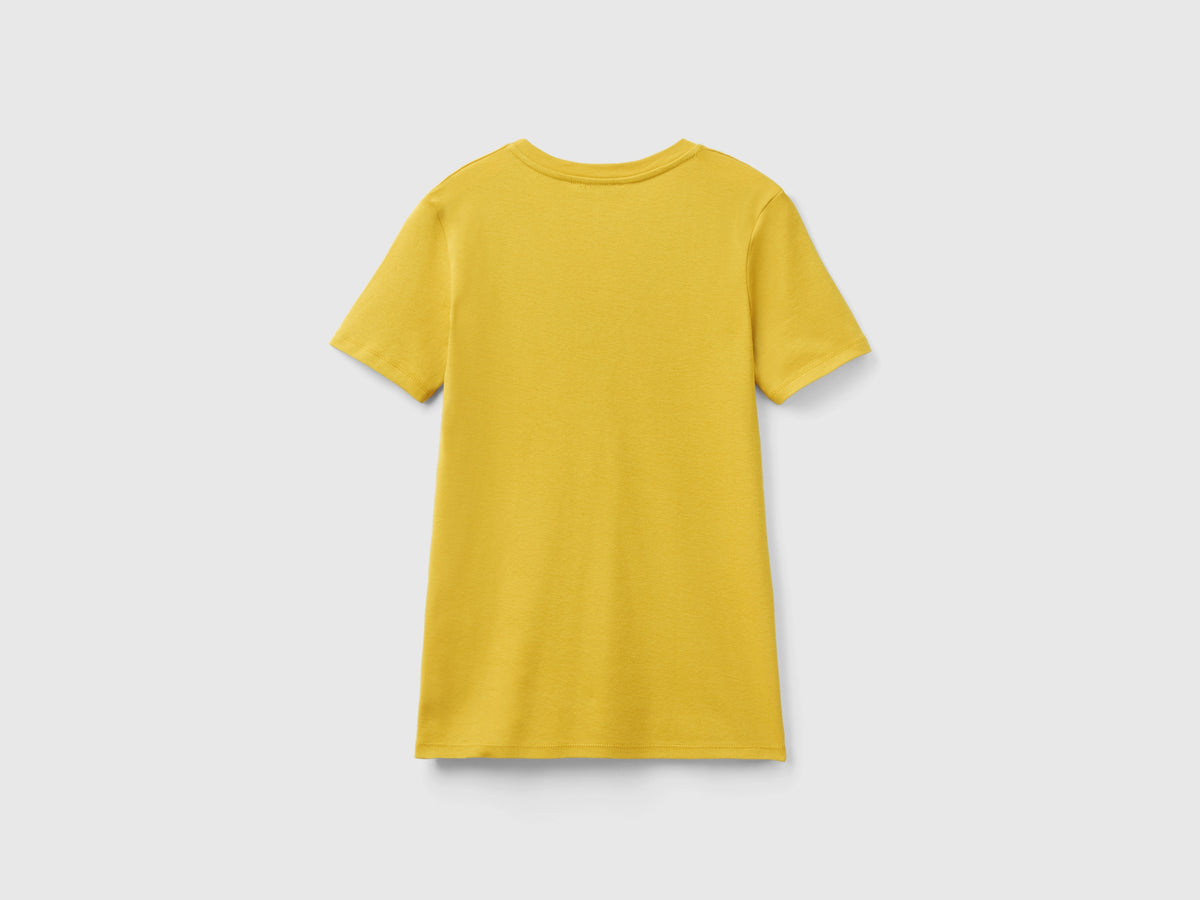 T-shirt in puro cotone con scollo a V
