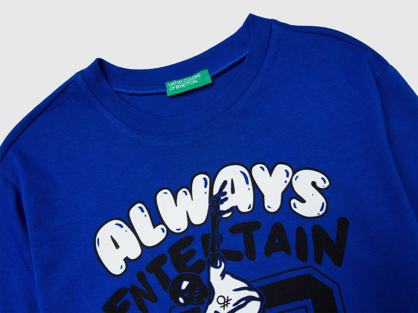 T-shirt con stampa da bambino bluette 3 | Benetton Outlet