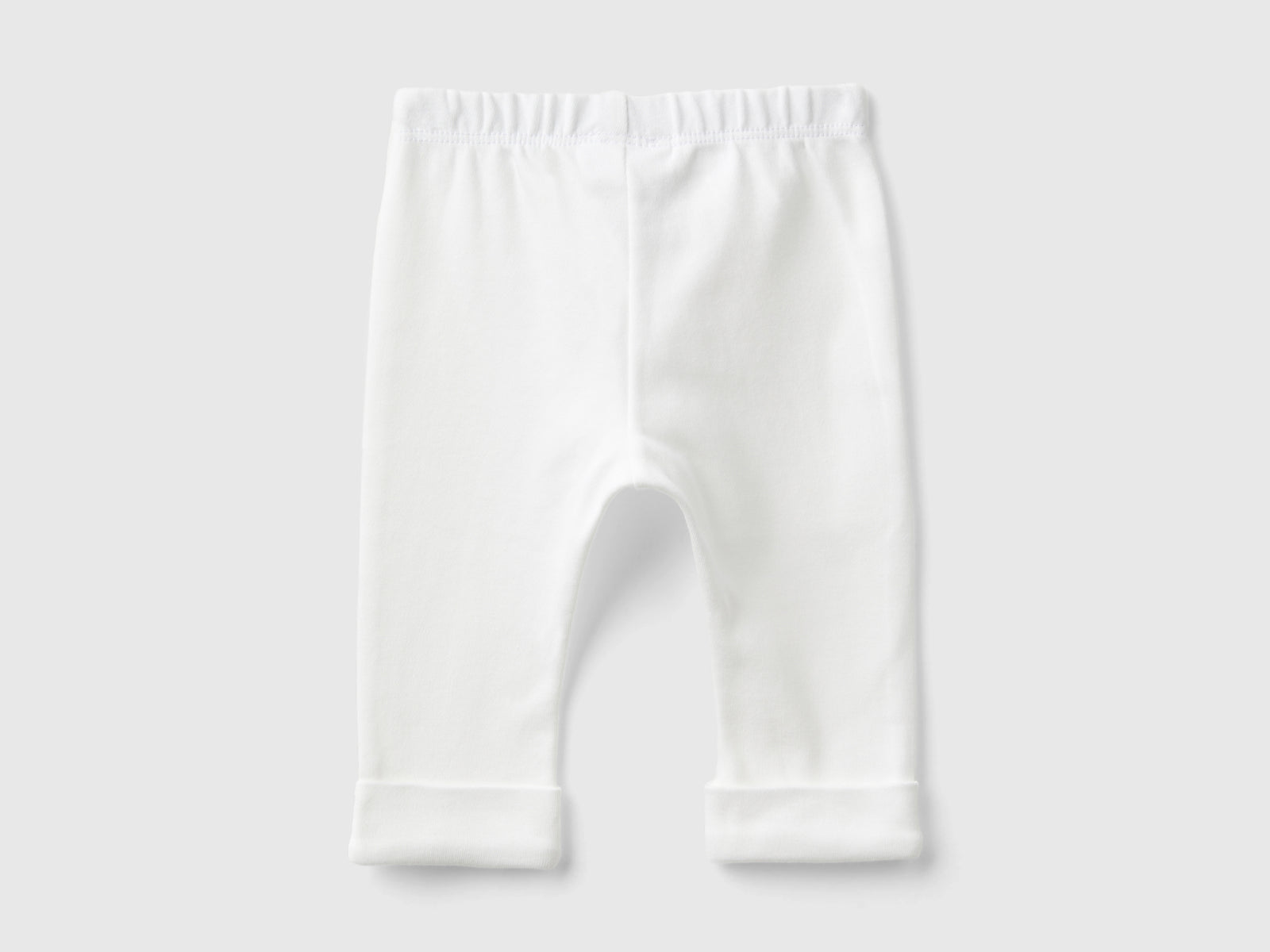 Leggings in cotone bio da neonato bianco panna 2 | Benetton Outlet