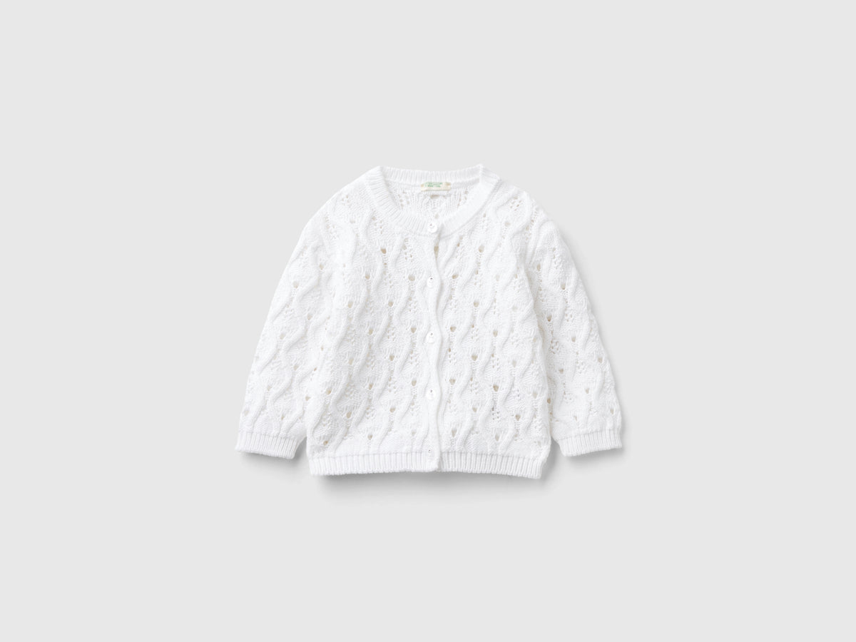 Cardigan lavorato in puro cotone