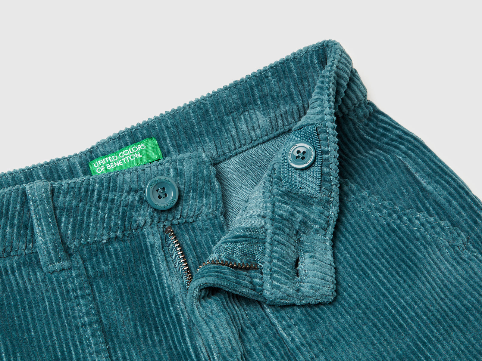 Pantaloni baloon fit in velluto da bimbo turchese 3 | Benetton Outlet
