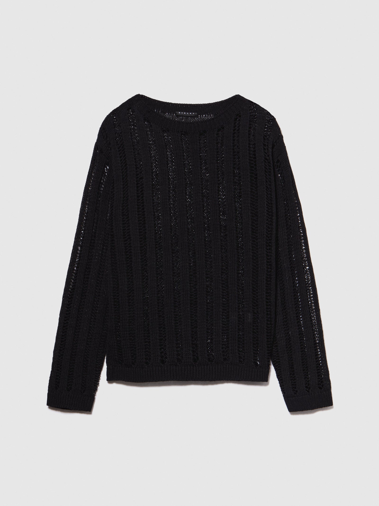 Maglia effetto rigato da donna nero | Sisley Outlet