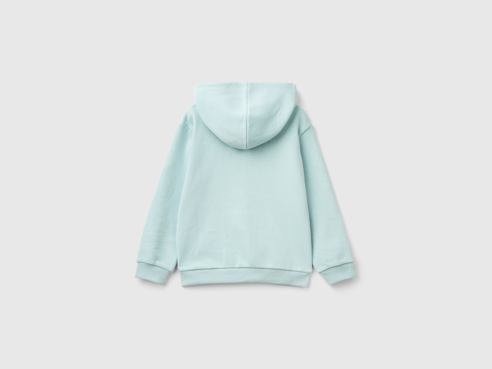 Felpa con zip e paillettes da bimba verde acqua 2 | Benetton Outlet