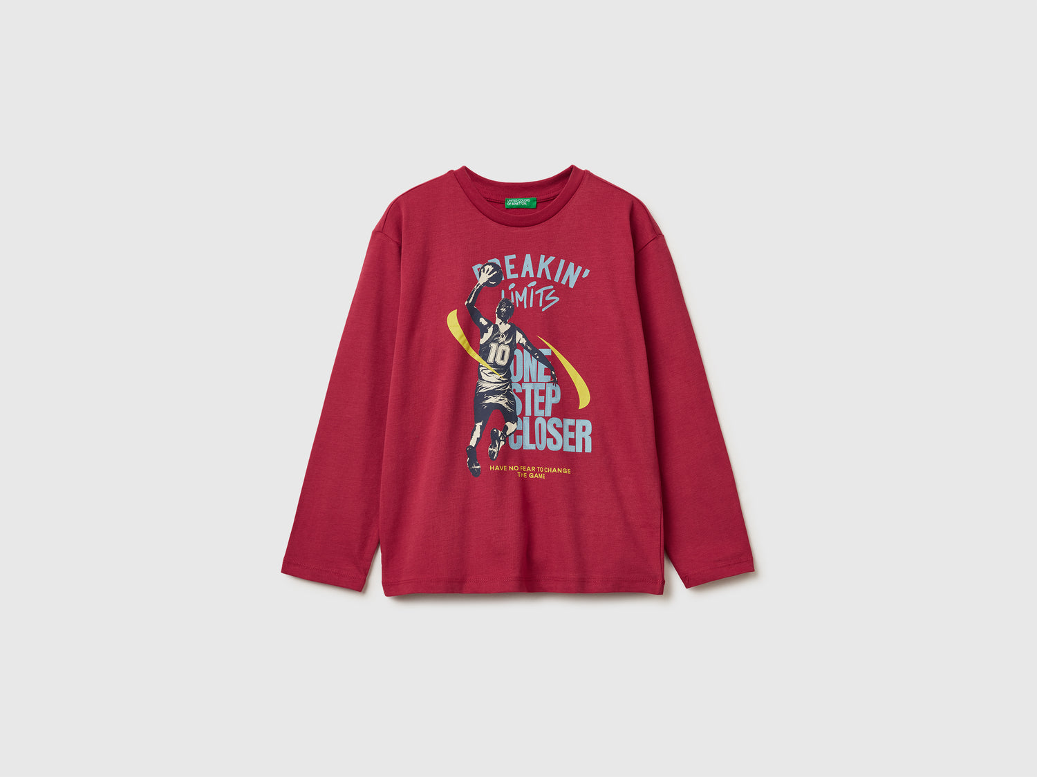 T-shirt con stampa in caldo cotone da bambino corallo | Benetton Outlet