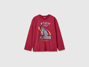 T-shirt con stampa in caldo cotone