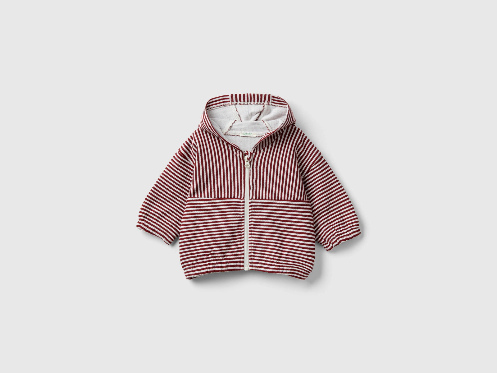 Felpa a righe 100% cotone da neonato bordeaux | Benetton Outlet
