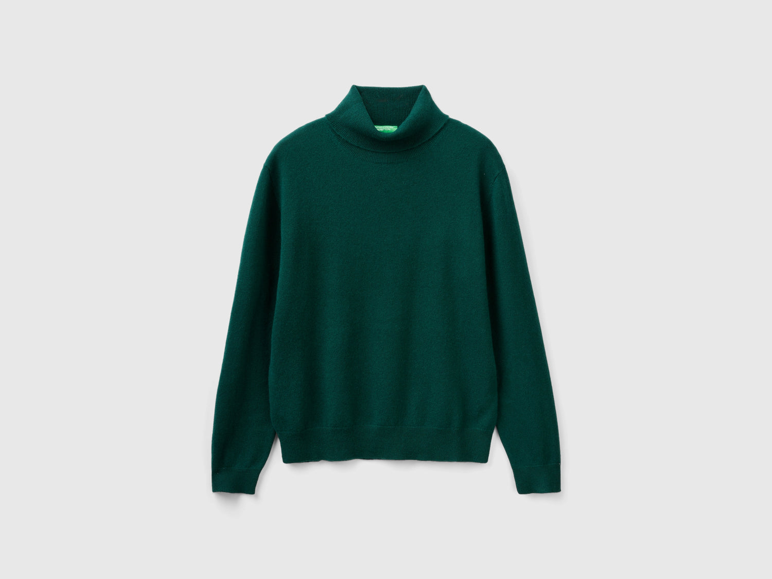 Dolcevita in puro cashmere da uomo verde scuro | Benetton Outlet